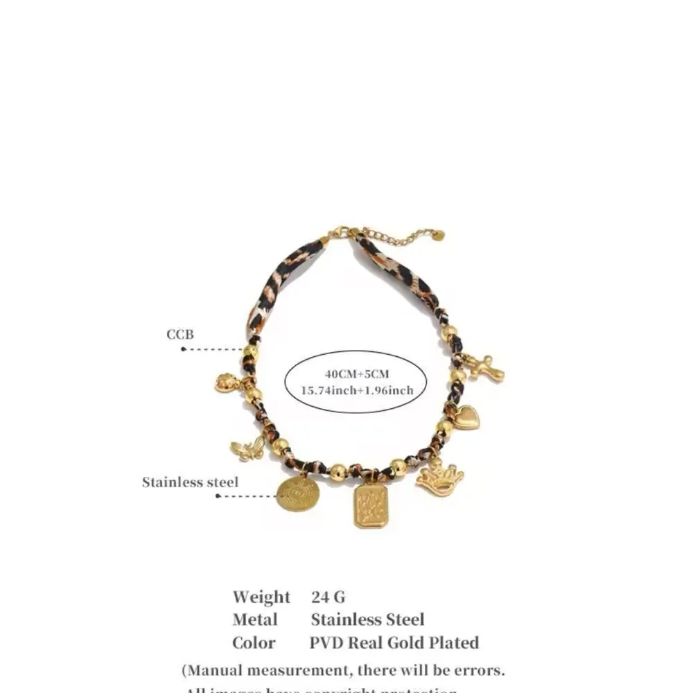 Leopard Print Charm Necklace – Bold & Unique Statement Piece